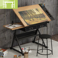 逸家伴侣可升降书画绘画桌画图画案美术制图绘图桌美式书桌油画工作台桌子