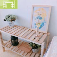 逸家伴侣ins风床头柜北欧风卧室置物架实木排骨架落地飘窗收纳架租房改造