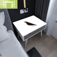 逸家伴侣黑白卡通床头柜盖布防水免洗pvc防尘罩卧室小桌布盖巾