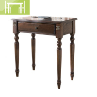 逸家伴侣美式书桌欧式写字桌笔记本电脑学习桌白色办公桌田园书房实木书桌