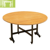 逸家伴侣家用折叠桌多功能简易吃饭桌子饭桌圆桌收缩小圆形可折叠简易餐桌