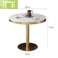 逸家伴侣圆形大理石餐桌咖啡桌轻奢洽谈桌椅组合现代售楼处接待休闲小圆桌