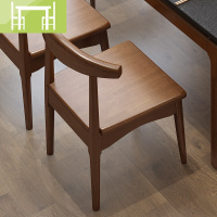 逸家伴侣火烧石餐桌家用圆桌6人8人可伸缩折叠大理石饭桌纯实木餐桌椅组合