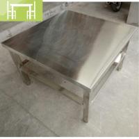 逸家伴侣农家乐路边烧烤店专用不锈钢铁制小方桌厨房家庭用饭桌快餐桌方形