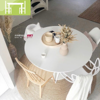 逸家伴侣北欧小圆桌现代简约网红咖啡厅餐桌白色休闲洽谈桌台家用阳台桌子