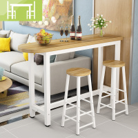 逸家伴侣简约现代吧台隔断客厅小吧台桌家用钢木餐桌圆边高角靠墙咖啡桌椅