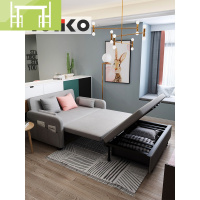 逸家伴侣北欧布艺沙发床可折叠双人阳台两用储物1.8米折叠储物沙发三人位