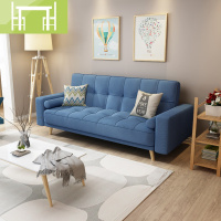 逸家伴侣北欧小户型客厅可折叠实木布艺沙发床简约现代多功能两用沙发床