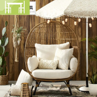 逸家伴侣阳台小桌椅室外吊篮躺床沙发床落地单人藤椅休闲庭院藤编懒人躺椅