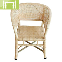 逸家伴侣藤椅单人靠背椅矮复古老式单个竹怀旧小休闲家用编织椅子老人藤椅桌/桌椅套件