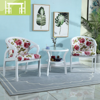 逸家伴侣卧室阳台桌椅休闲小茶几藤椅三件套组合宾馆一桌两椅实木现代简约桌/桌椅套件