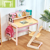 逸家伴侣实木可升降简约学习桌儿童书桌写字台课桌椅套装小学生家用作业