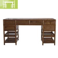 逸家伴侣新中式实木书桌写字台办公桌电脑桌椅组合南榆木书画桌中医馆诊桌