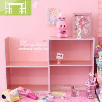 逸家伴侣粉色少女心木质桌面书架整理架软妹置物架化妆品收纳盒办公文件架搁板/置物架