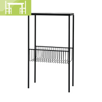 逸家伴侣NASO 北欧简约铁艺书架杂志架 欧式卧室客厅落地储物架展示架