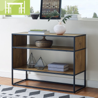 逸家伴侣北欧实木玄关桌现代置物架简约铁艺书架客厅展示柜储物柜走廊条案