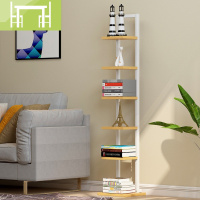 逸家伴侣一字置物架简约现代书架小钢木架落地花架客厅卧室墙角装饰架窄架