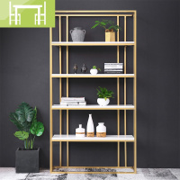 逸家伴侣铁艺置物架落地金色北欧书架现代简易创意架子客厅隔断陈列展示柜搁板/置物架