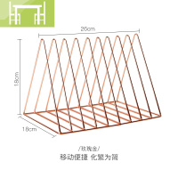 逸家伴侣杂志书本收纳架北欧铁艺三角书架客厅餐盘桌面装饰置物搁板/置物架