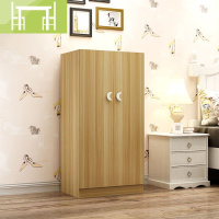 逸家伴侣实木质矮衣柜儿童小孩小型简易组装2开板式衣橱简约现代经济型