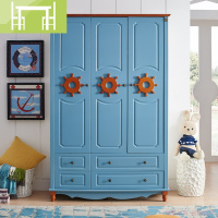 逸家伴侣地中海儿童衣柜男孩女孩青少年两三四柜子家用卧室实木衣柜