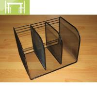 逸家伴侣三档文件架 三列杂志盒 金属铁丝网桌面文件框 书架档案架 资料架搁板/置物架