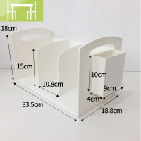 逸家伴侣**白色简约书架带笔筒桌面立书放书架子简易书本文件收纳搁板/置物架