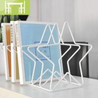 逸家伴侣北欧几何铁艺书架五角星型桌面置物架办公室书房简约书立收纳摆件