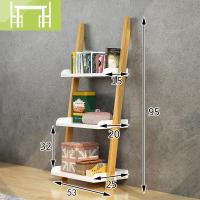 逸家伴侣ins风创意实木梯形墙壁落地书架置物架客厅卧室背景装饰架儿童竹搁板/置物架