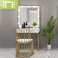 逸家伴侣北欧影楼化妆台带灯婚纱店专业轻奢梳妆台简约网红ins化妆桌梳妆桌