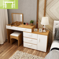 逸家伴侣翻盖梳妆台收纳柜一体化妆台多功能化妆桌组装梳妆台卧室现代简约梳妆桌