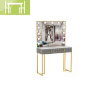 逸家伴侣北欧轻奢大理石化妆台专业婚纱影楼化妆桌带灯院工作室专用梳妆桌