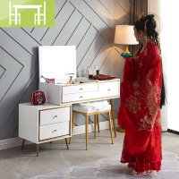 逸家伴侣北欧轻奢梳妆台网红ins风多功能一体现代简约卧室小翻盖化妆台桌梳妆桌