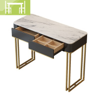 逸家伴侣轻奢梳妆台卧室简约化妆桌小型网红ins风大理石梳妆台收纳一体柜