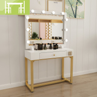 逸家伴侣北欧简约影楼化妆台带灯婚纱店专业化妆镜台摄影专用梳妆台桌