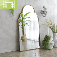 逸家伴侣新中式镜子落地镜轻奢全身复古怀旧家用美式服装店壁挂玄关穿衣镜试衣镜