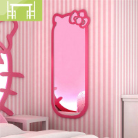 逸家伴侣动漫家居粉色小猫咪 卡通壁挂创意穿衣镜 客厅卧室特色落地全身镜试衣镜