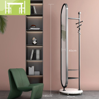 逸家伴侣网红铁艺穿衣镜落地镜家用卧室旋转全身镜现代收纳衣帽架试衣镜子