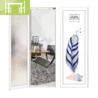 逸家伴侣试衣镜全身落地 穿衣镜壁挂家用玄关装饰画卧室衣帽间贴墙镜特价
