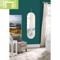 逸家伴侣ins北欧椭圆形穿衣镜卧室无边框镜设计师全身镜服装店壁挂试衣镜