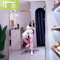 逸家伴侣Ins风 杭州服装店显瘦镜金色镜子落地镜试衣镜显瘦可调美颜镜