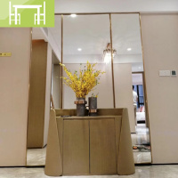 逸家伴侣婚纱店试衣镜子三折镜服装店镜不锈钢落地镜子加大三面镜折叠