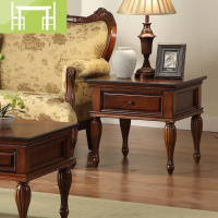 逸家伴侣美式茶几实木简约小户型客厅家具复古欧式带抽屉茶几电视柜组合