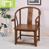 逸家伴侣红木家具 鸡翅木太师椅 仿古中式实木圈椅皇宫椅原木书房书桌椅子