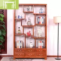 逸家伴侣红木家具花梨木多宝阁博古架刺猬紫檀中式实木玄关隔断古董架插屏