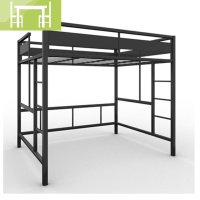 逸家伴侣现代简约上床下空小户型阁楼床复式二楼床上铺悬空床上床下桌铁床