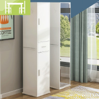 逸家伴侣落地全身穿衣镜收纳柜家用多功能衣帽架可旋转带储物卧室试衣镜子