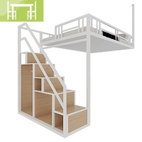 逸家伴侣铁艺吊床公寓复式阁楼床小户型省空间高架床单双人创意悬挂上层床