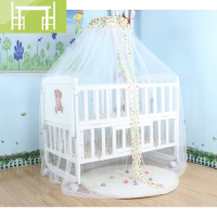 逸家伴侣婴儿床白色实木床摇篮床宝宝床多功能儿童床 可变书桌 多省