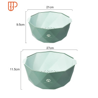 厨房洗菜盆创意镂空茶几水果盘北欧风格客厅网红家用洗菜篮 国泰家和 绿色一大一小组合